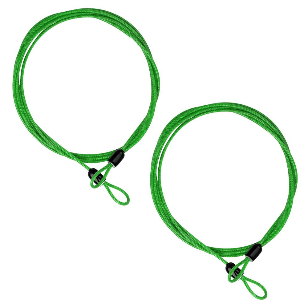 2 Veiligheid Loop Kabel Fietsen Lock Sluiting Zware Bagage Tas Veiligheid Draad Herbruikbare Dubbele Lus Anti Diefstal Vaste metalen Touw: Green