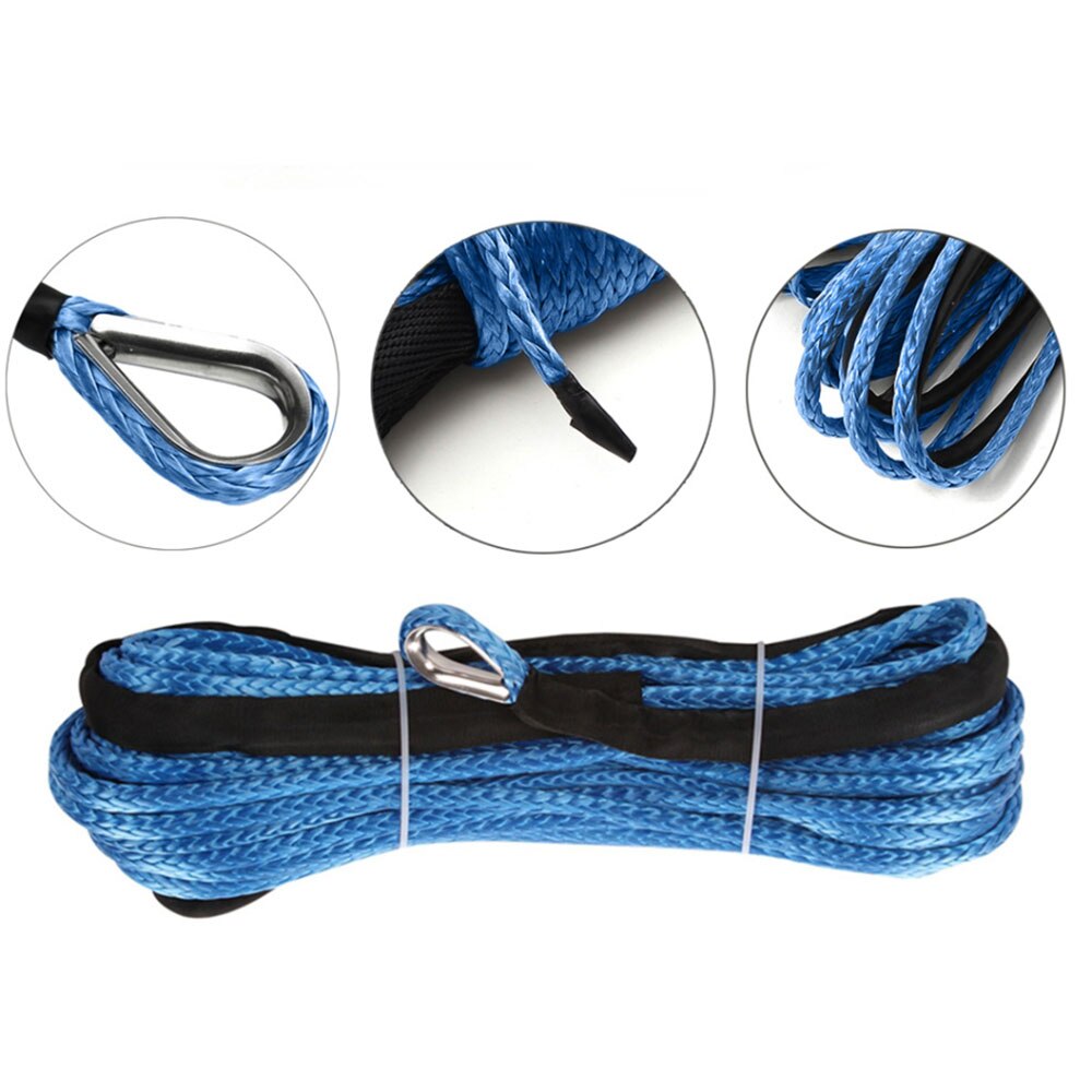 6mm * 15m wyciągarka ATV UTV z osłoną czarny przewód syntetyczny 5700Lbs sznurek holowniczy robić ATV UTV terenowy pasek holowniczy wyścigi