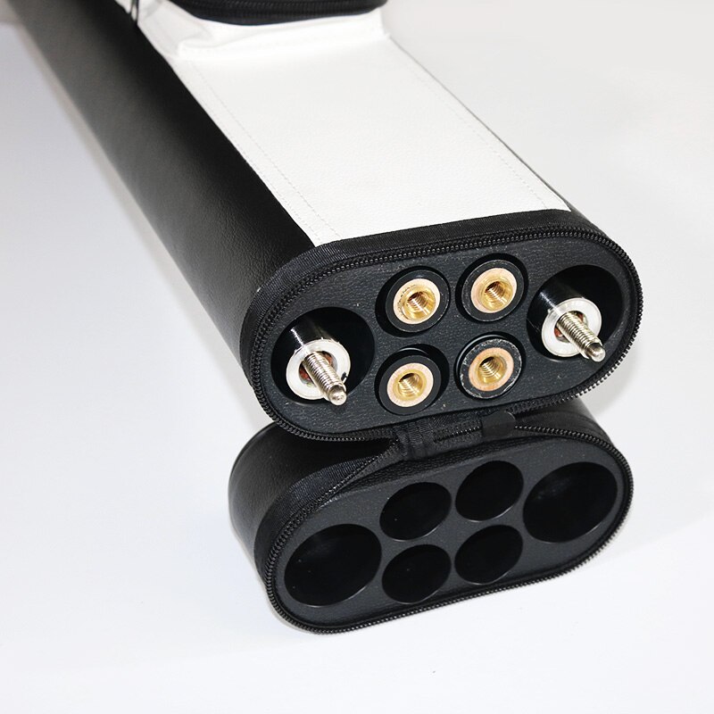 Black and White Color Cue Case, Sport 2B4S Leather Pool Billiard Cue Case
