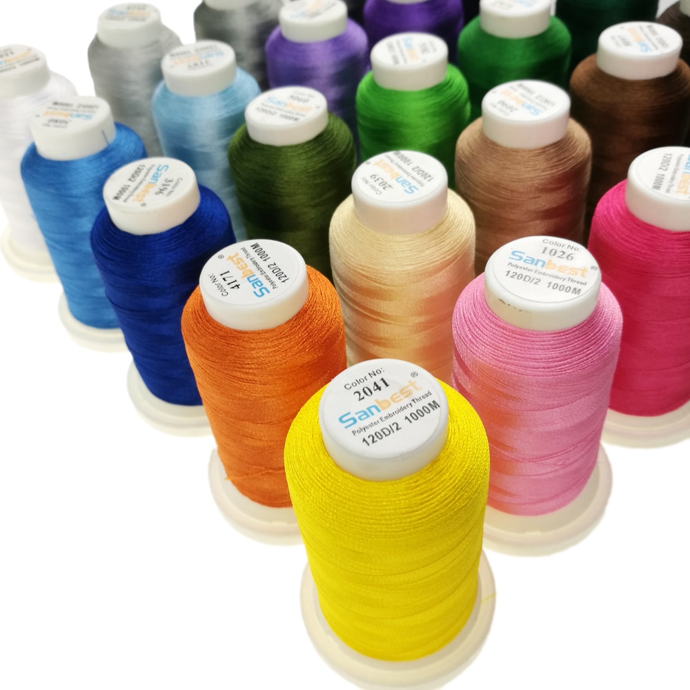 Sanbest 24 Kleuren Polyester Borduurgaren Fliament Grandado sanbest-24-kleuren-polyester-borduurgaren-fliament-grandado