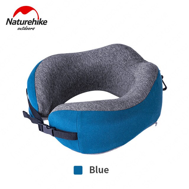 Naturehike Cuscino Da Viaggio di Alta qualità Gomma Piuma di Memoria Cuscino del Collo, Confortevole e Traspirante Copertura, Aereo Luce di Viaggio Cuscini: Blu
