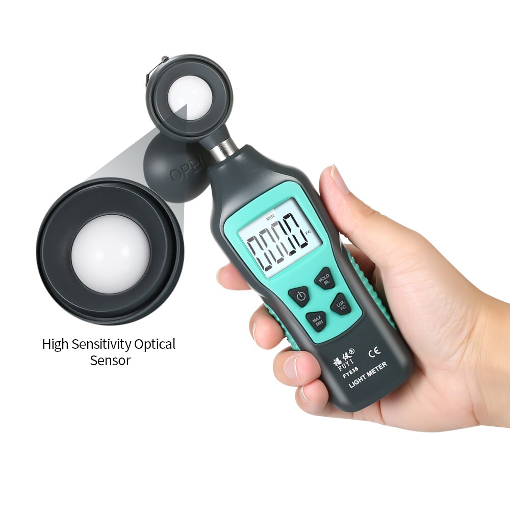 Light Meter 200,000 LUX Digital Luxmeter Luminance Lux Fc Test Max Min Illuminometers Photometer