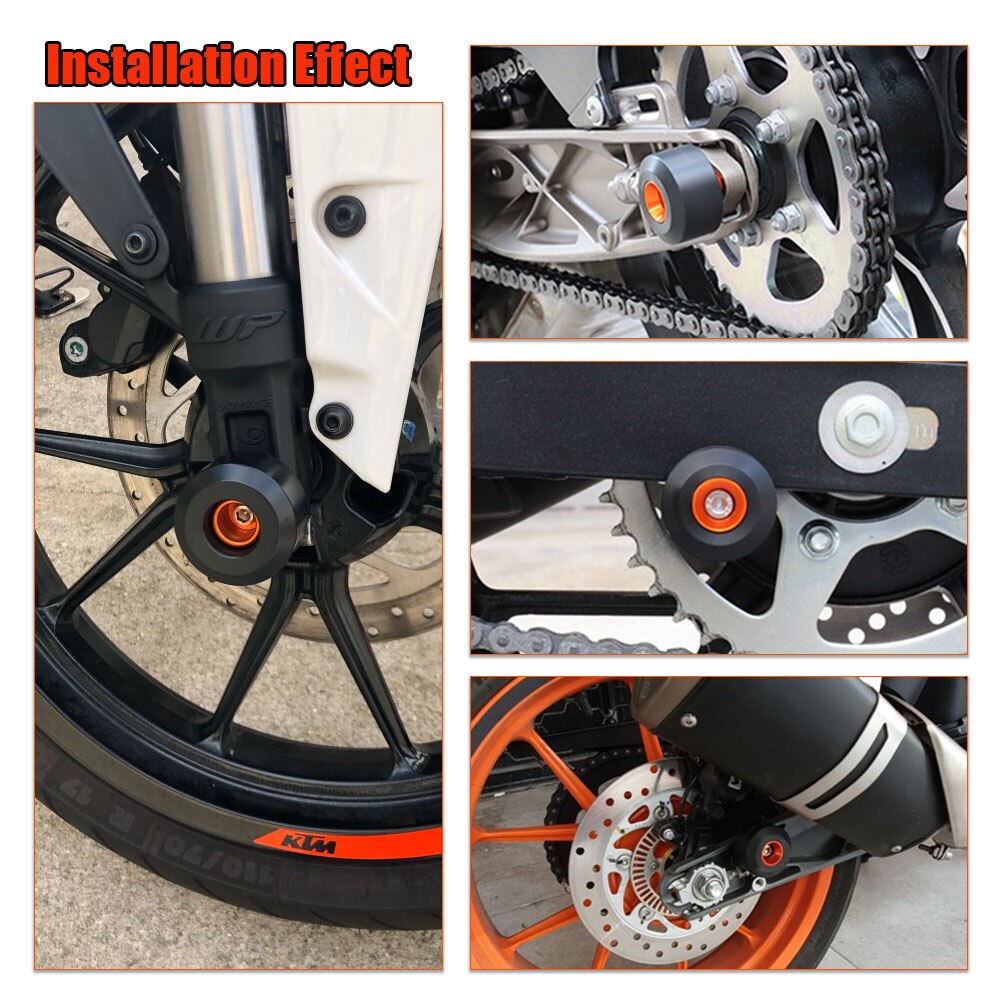 Protector de horquilla de rueda para motocicleta KTM RC 125, 200, 250, 390, accesorios para motocicleta, deslizadores delanteros y traseros de choque, almohadilla de tapa, piezas RC390 Duke390