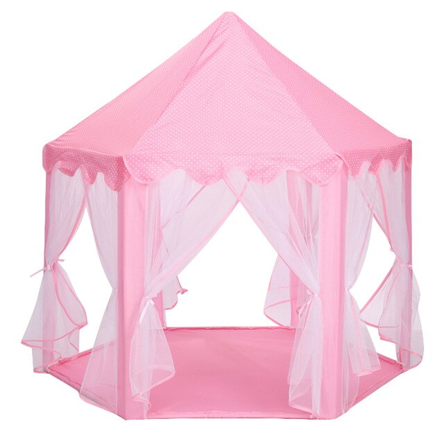 Kids indoor and outdoor castle tent baby princess game house boy girl oversized house folding game house for kids: Pink tent2