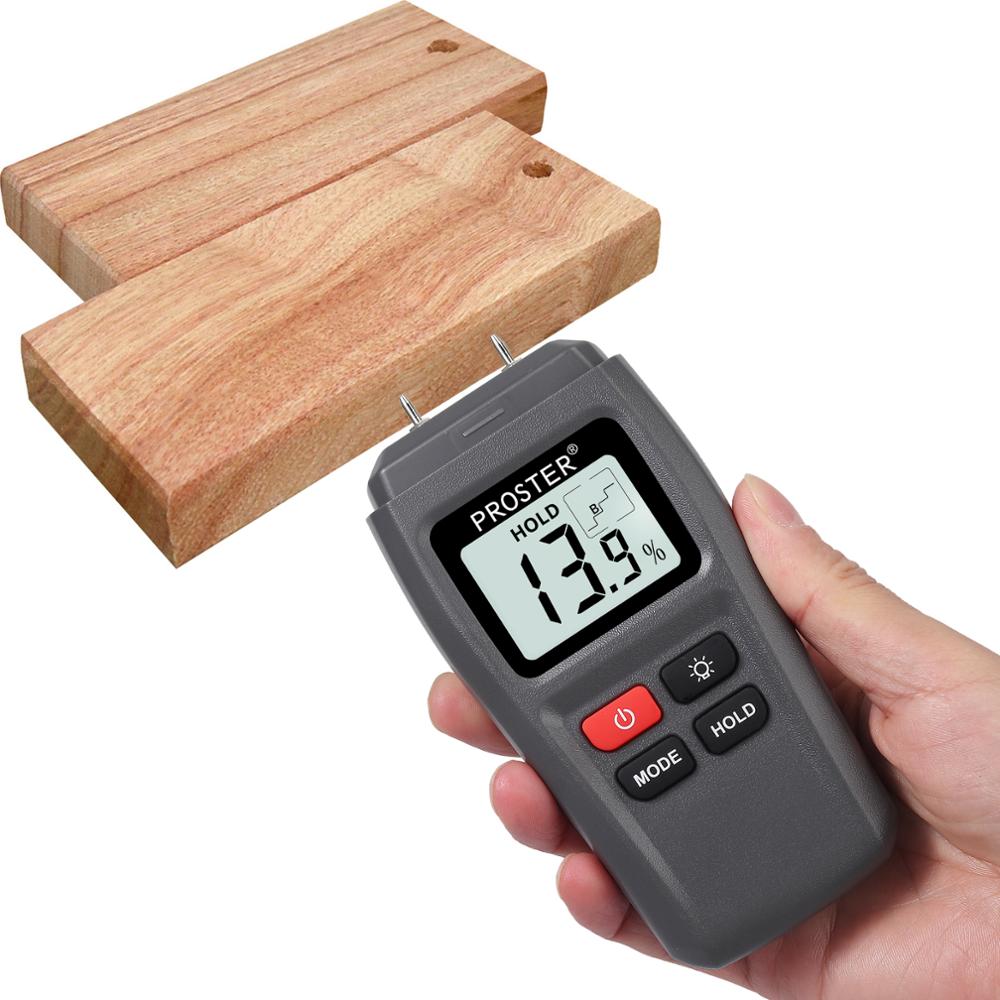 PROSTER Digital Wood Moisture Meter Backlight LCD Damp Tester Dampness Meter for Wood Firewood Walls Paper Floor