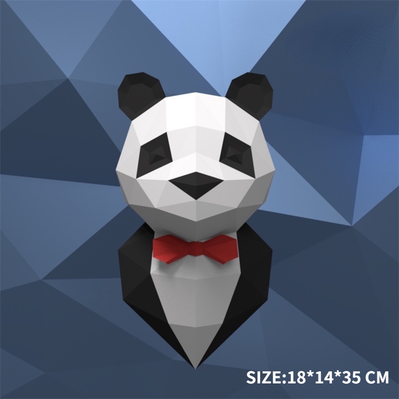 Panda Paper Model Art Sculpture Home Decor Hallway Party Wall Decorations Papercraft 3D DIY Puzzles Hand Made Toys Prop: Chocolate