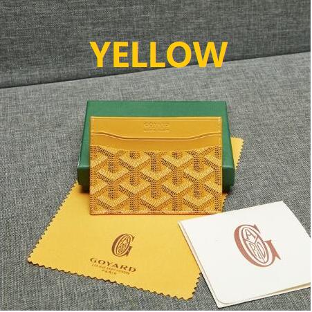 Men's Women's Wallets Purse Handbags Bags Card Holder PU Leather With Dust Bag & Green Box: yellow