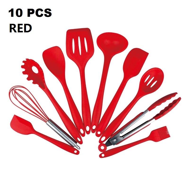 Kitchen Utensil Set Storage Box Tools Scraper Kitchenware Silicone Kitchenware Seven-color Silicone Kitchen Utensils Set: B1