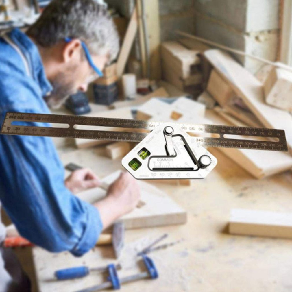 Règle Triangle règle d'angle outil de menuiserie outils de mesure multifonctionnel Triangle règle règle de travail du bois