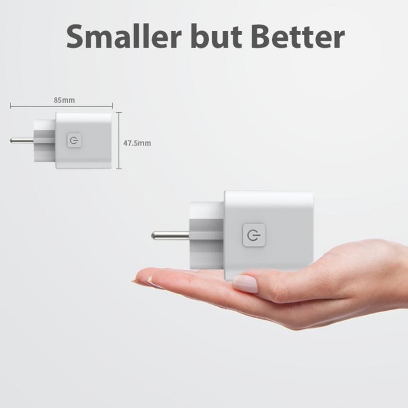 10A Smart Plug Eu Wifi Smart Plug Met Power Monitor Wifi Draadloze Smart Socket Outlet Met Google Home Alexa Voice controle