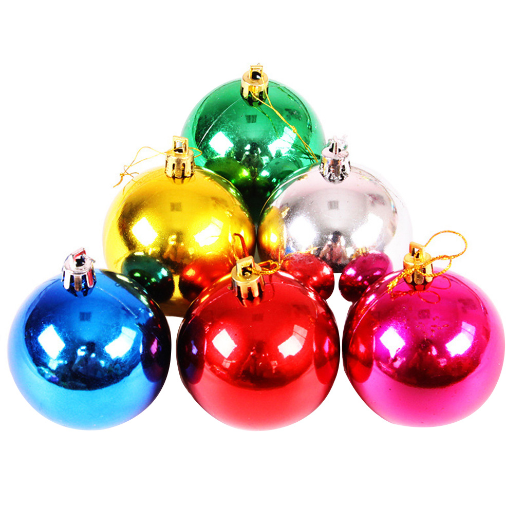 6 Stuks Kerst Ballen Plastic Opknoping Kerstboom Ballen Decoraties Kleurrijke Ballen Voor Home Party Nieuwjaar 2022
