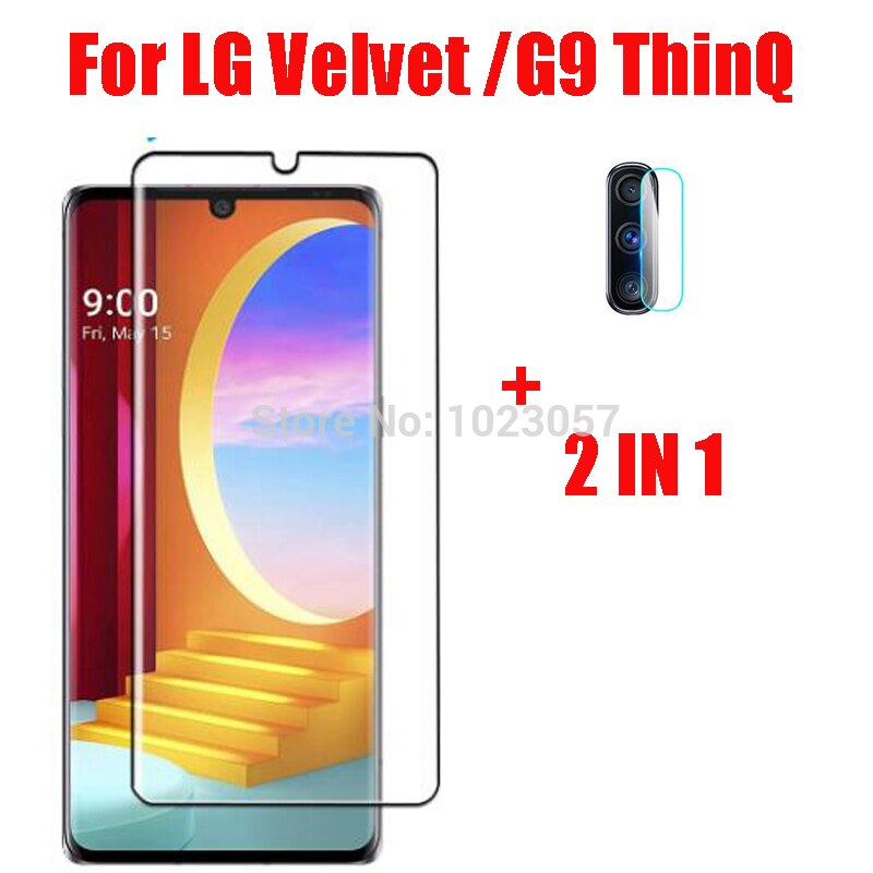 3-en-1 étui + appareil photo verre trempé sur pour LG velours 5G LM-G900N LM-G900E verre protecteur d'écran pour LG velours 5G G9 2.5D verre: 2 in 1