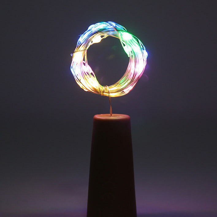 Cork Bottle Lights Battery Power LED Wine Bottle Fairy String Lights with Cork for Party Wedding Christmas Bar Decoration Lights: multicolor / 1M 10LED
