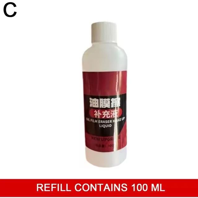 Car Glass Oil Film Remover Automotive Glass Sponge Cleaning Brush Front Inner Windshield Glass Oil Film Cleaner For Car Cleaning: Red