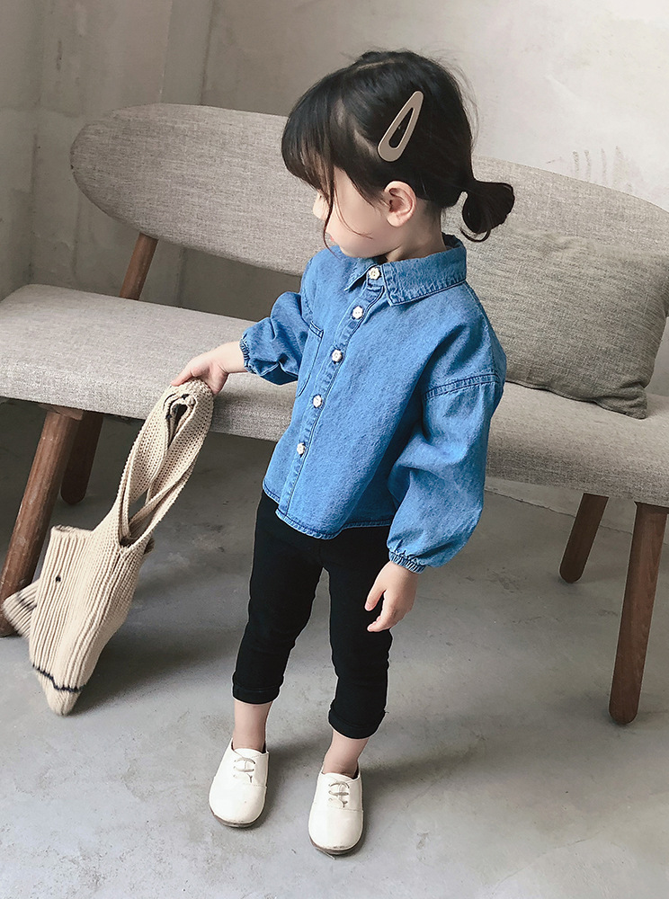 Mihkalev Baby girl denim shirts and blouses for kids clothes girls jeans shirts long sleeve children autumn clothes costume