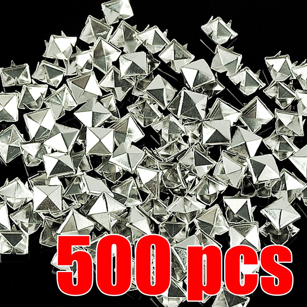 ¡WITUSE ! 500 piezas 10mm pirámide tachuelas remaches punky Rock cuero artesanal DIY pulseras ropa bolsos zapatos cinturón DIY pico