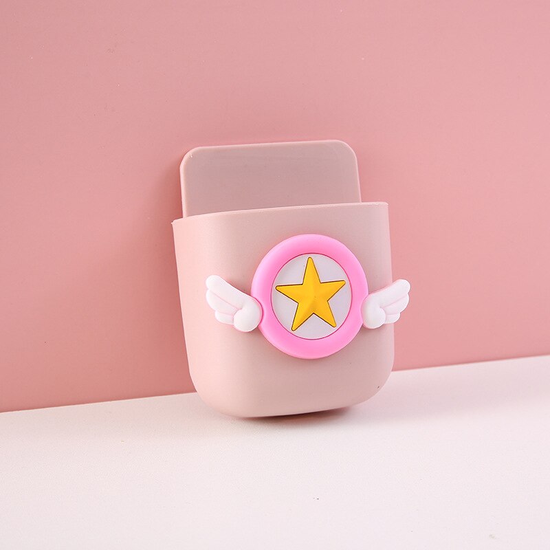 Cartoon Wall-mounted Mobile Phone Charging Box Remote Storage Box Bedside Phone Hanger Decoration Wall Holder for Stationery: 07