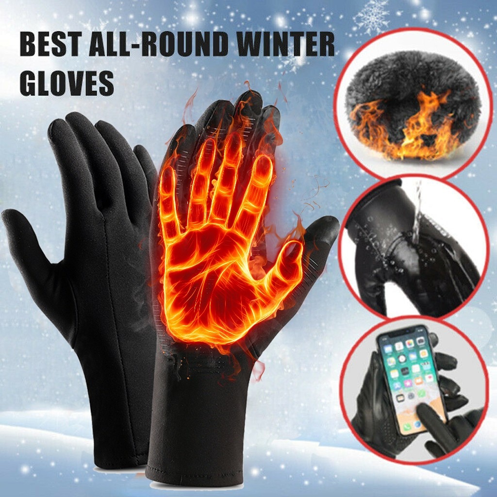 Solid Winddicht Voor Fietsen Skiën Mens Winter Warmthermal Touchscreen Handschoenen Thermische Ski Handschoenen Winter Warm #3