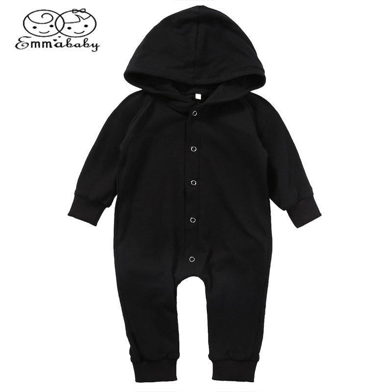 Emmababy Toddler Infant Baby Boy Girl Hoodie Black Romper Long Leggings Jumpsuit Outfits Clothes
