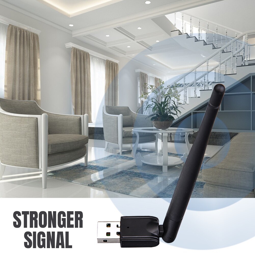 150Mbps Wifi Adapter Gaming Mini Dongle Internet Bar Lightweight High Power For PC Office With Antenna Wireless USB Fast Speed