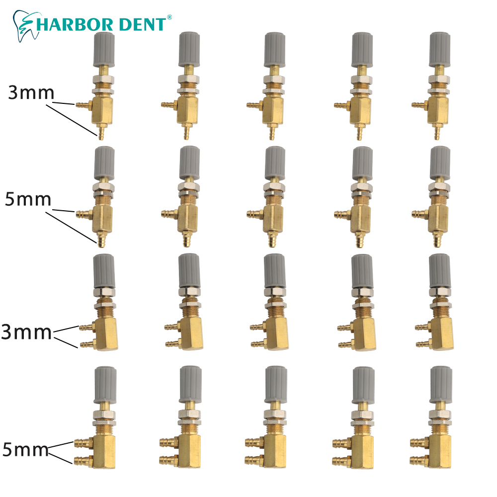 Regulador Dental de válvula de Control de agua, repuestos de cobre, accesorios de unidad de turbina, repuesto de 5mm/3mm, 5 uds.
