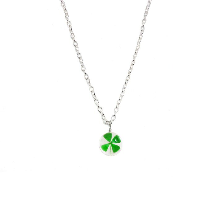 Runde Löwenzahn getrocknete Blume Anhänger Halskette Charme natürliche Löwenzahn Glas Cabochon transparent Glücklich Wunsch Glaskugel Schmuck: Stahl farbe