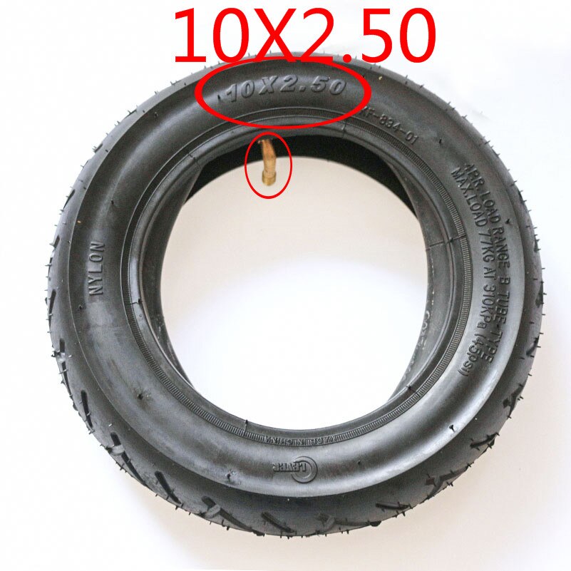 Pneu de 10x3.0, 10x2.50, 10x25, 10x2.125, 10x2, 10x, chambre à air pour Scooter électrique: 10X2.50 SET E