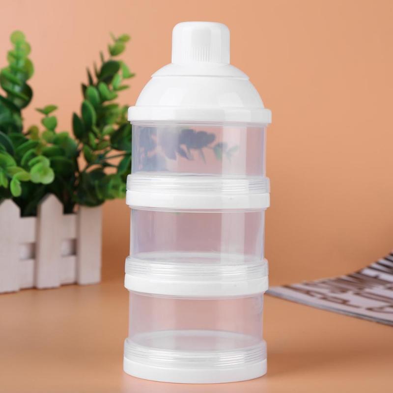 Three Grid Portable Milk Powder Formula Dispenser Food Detachable Container Storage Feeding Box Baby Food Storage Box