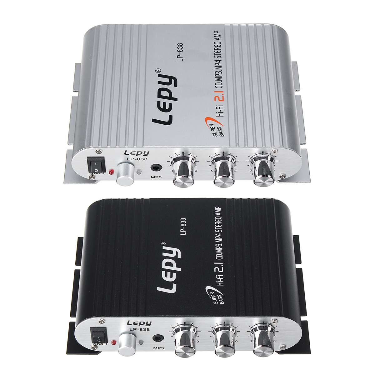 Lepy LP-838 12V Car Amplifier Hi-Fi 2.1 CH Channel MP3 MP4 DVD Phone Radio Audio Stereo Bass Speaker ooster Player
