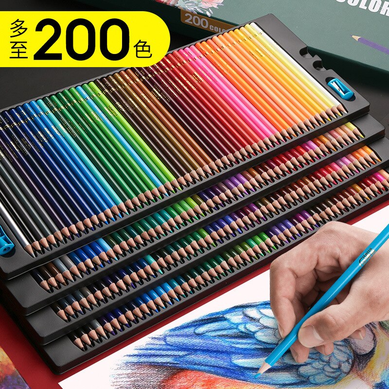 OBOS-lápiz de color plomo para dibujo, 200 colores, pinceles solubles en agua para estudiantes, suministros de arte oleoso