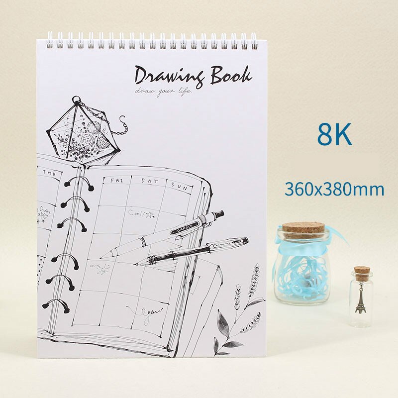 Deli 16k/8k skitsepapir til kunst maleri tegning skitsering kawaii skitsekunstner elev skitsebog 40 ark malerartikler: B2