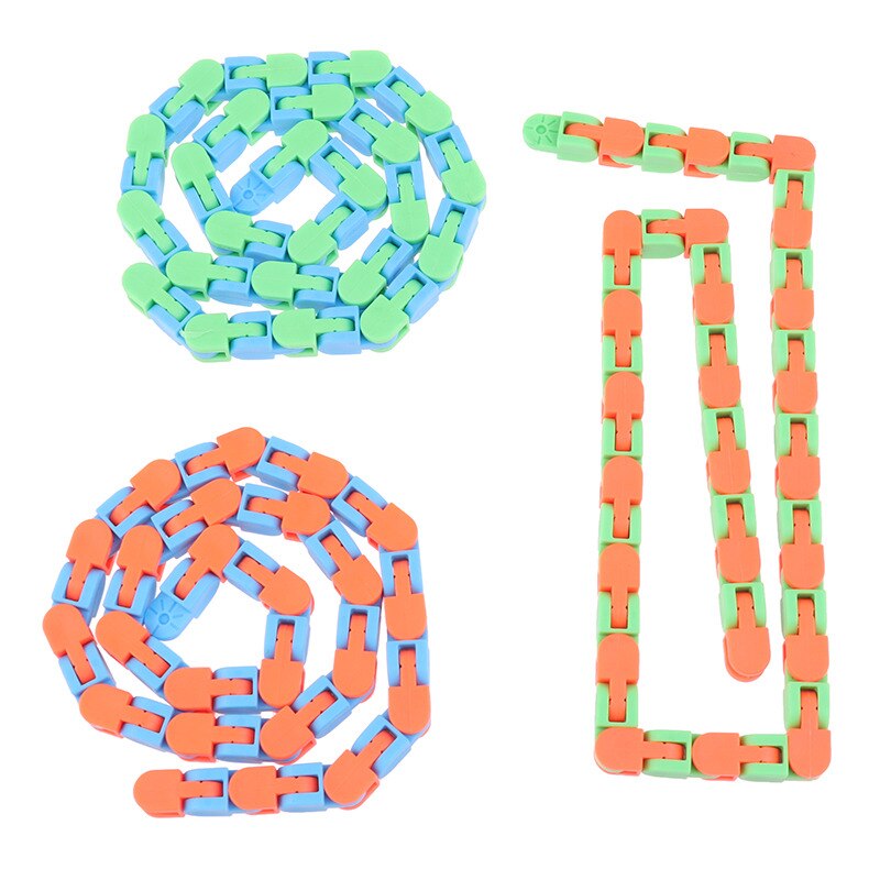 1pc Multicolor Wacky Tracks Snap and Click Fidget Toys Kids Autism Snake Puzzles Classic Sensory Toy Puzzle Sensory Fidget Toys