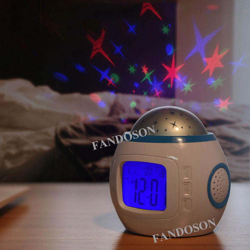 Led Digitale Kleurrijke Projectie Wekker Met Nachtlampje Ster Lamp Voor Baby Kamer Kinderen Nachtlampje Xmas