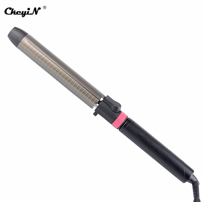 Professionelle Keramik Haar Curler Dreh Eisstockschießen Eisen Zauberstab Eisstockschießen Bügeleisen LCD Zauberstab Lockenwickler 110-240V Temperatur Einstellung Clip: 32mm
