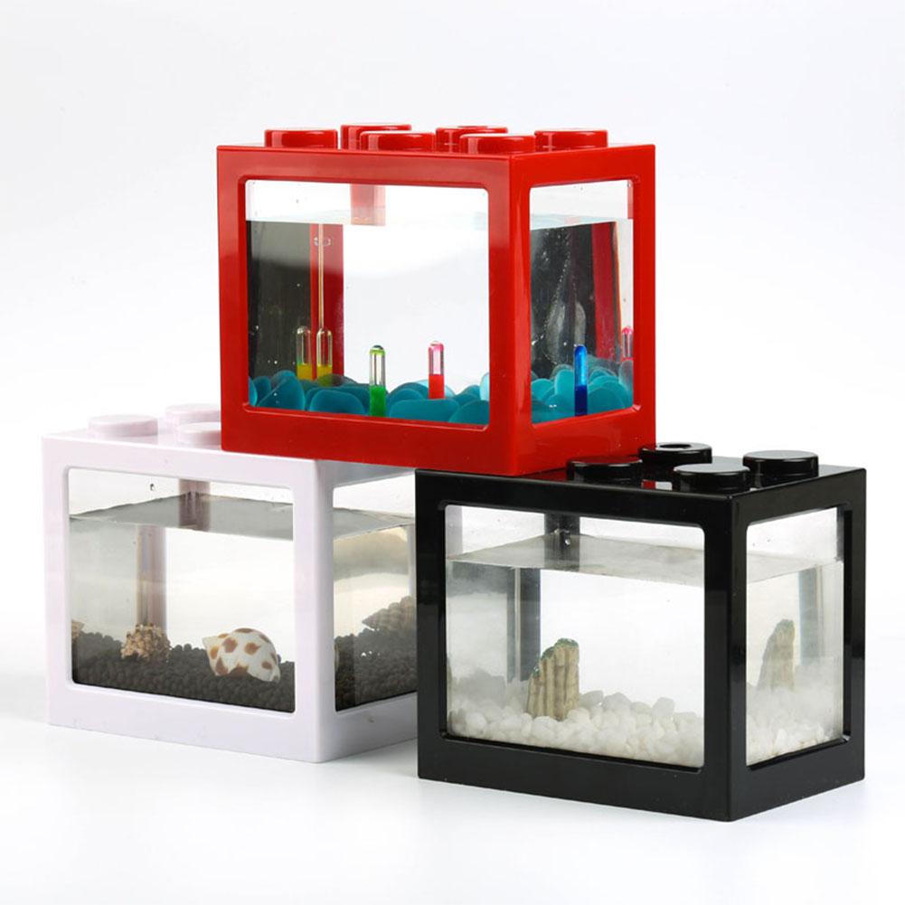 Mini Aquarium Fish Tank Fishbowl for Rumble Fish Marimo Spider Marimo Aquarium Accessories Small Reptile Pet Box 12*8*10.5cm