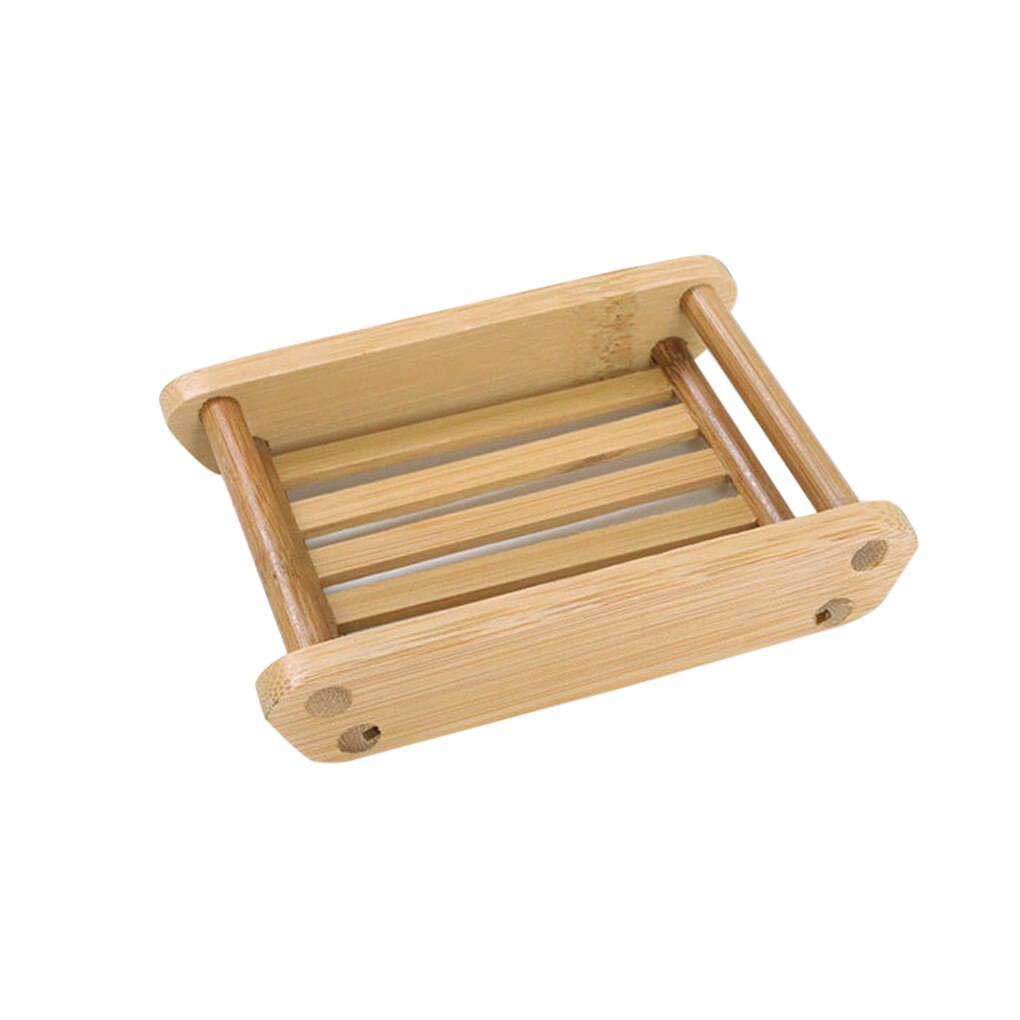Bathroom Soap Dish Storage Box Handmade Wooden Natural Bamboo Soap Dishes Tray Holder Storage Soap Rack Plate Box Container: NO.4