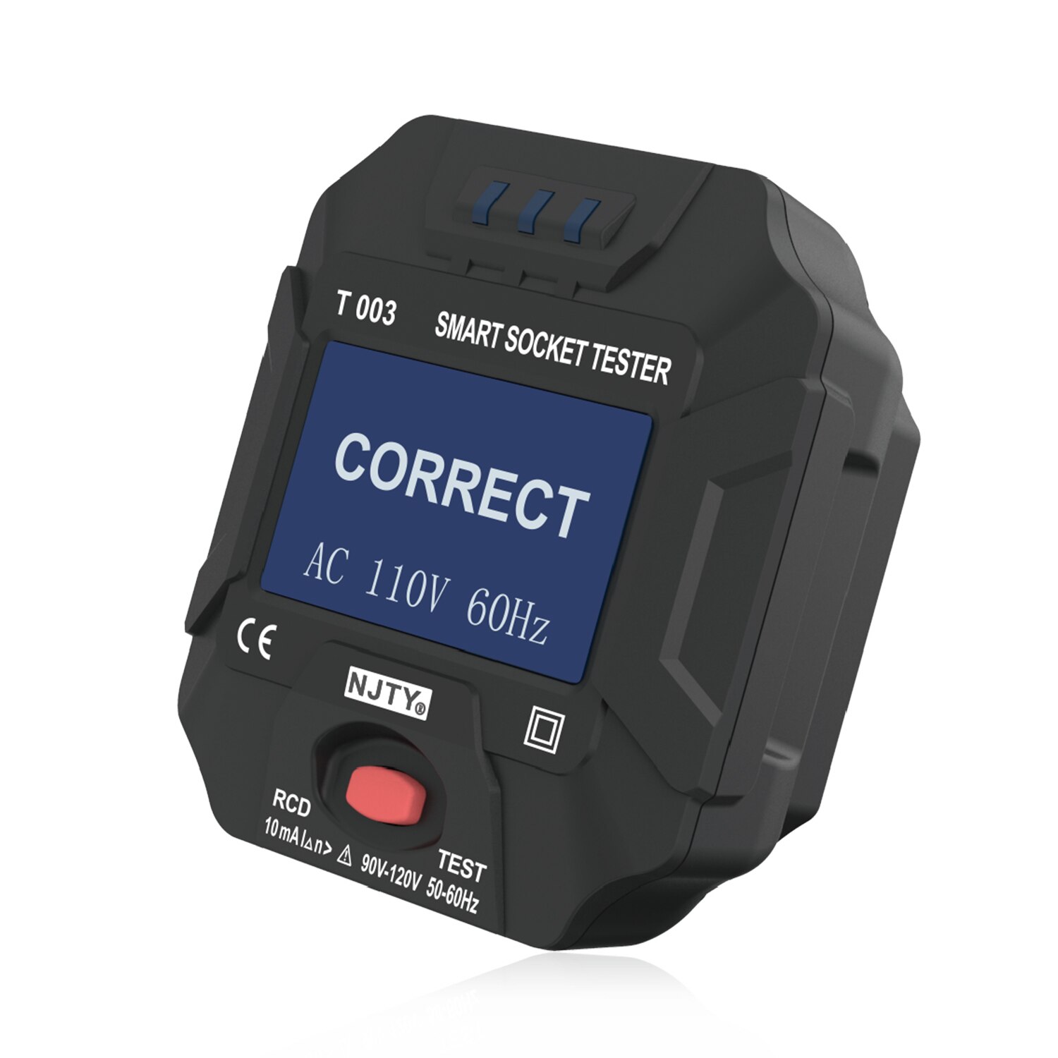 NJTY 90~120V US Plug Socket Outlet Tester Smart Socket Tester Wall Plug Breaker Finder Leakage Test for Home Appliance Testing: Black-US