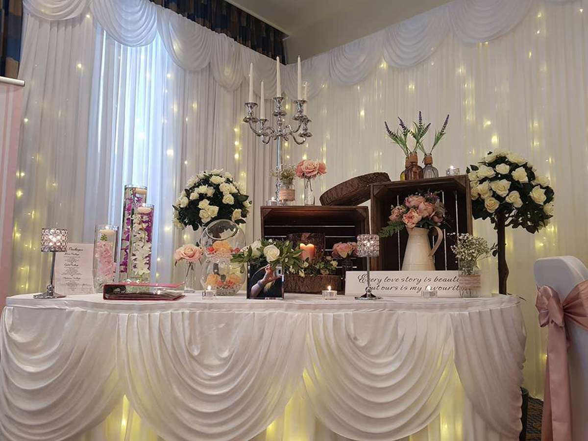 3m 3 Swag White Wedding Backdrop Drapery Swags Small Table Skirt Swag For Event Party Decoration