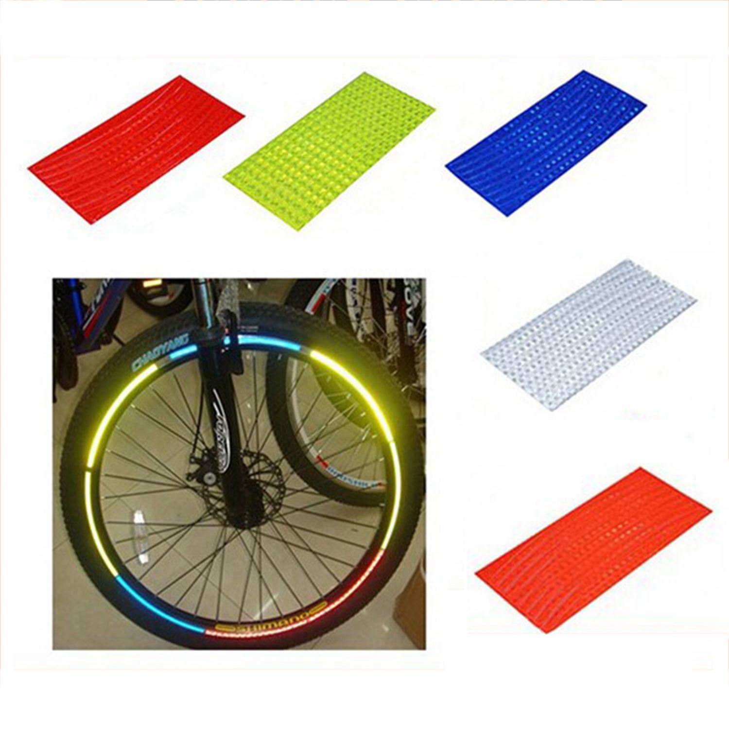 Fiets Reflecterende Strip Stickers Road Waarschuwing Strip-Stijl Decoratie Film Veilig Motorfiets Baby Auto Weerspiegelen Road Veiligheid Tape