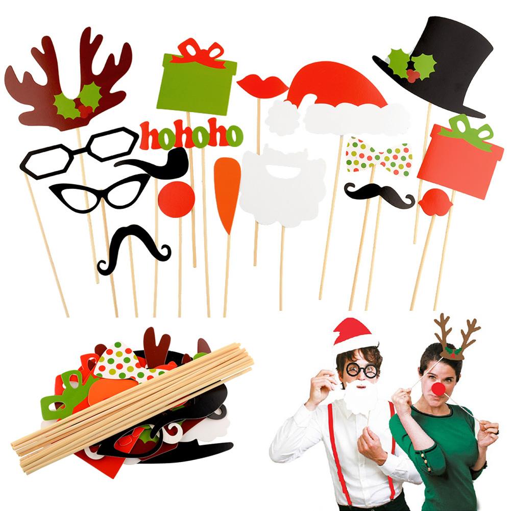 17pcs Funny Photo Booth DIY Photo Props Decoration Wedding Birthday Christmas Party Favor Mask Photography Event Supplies
