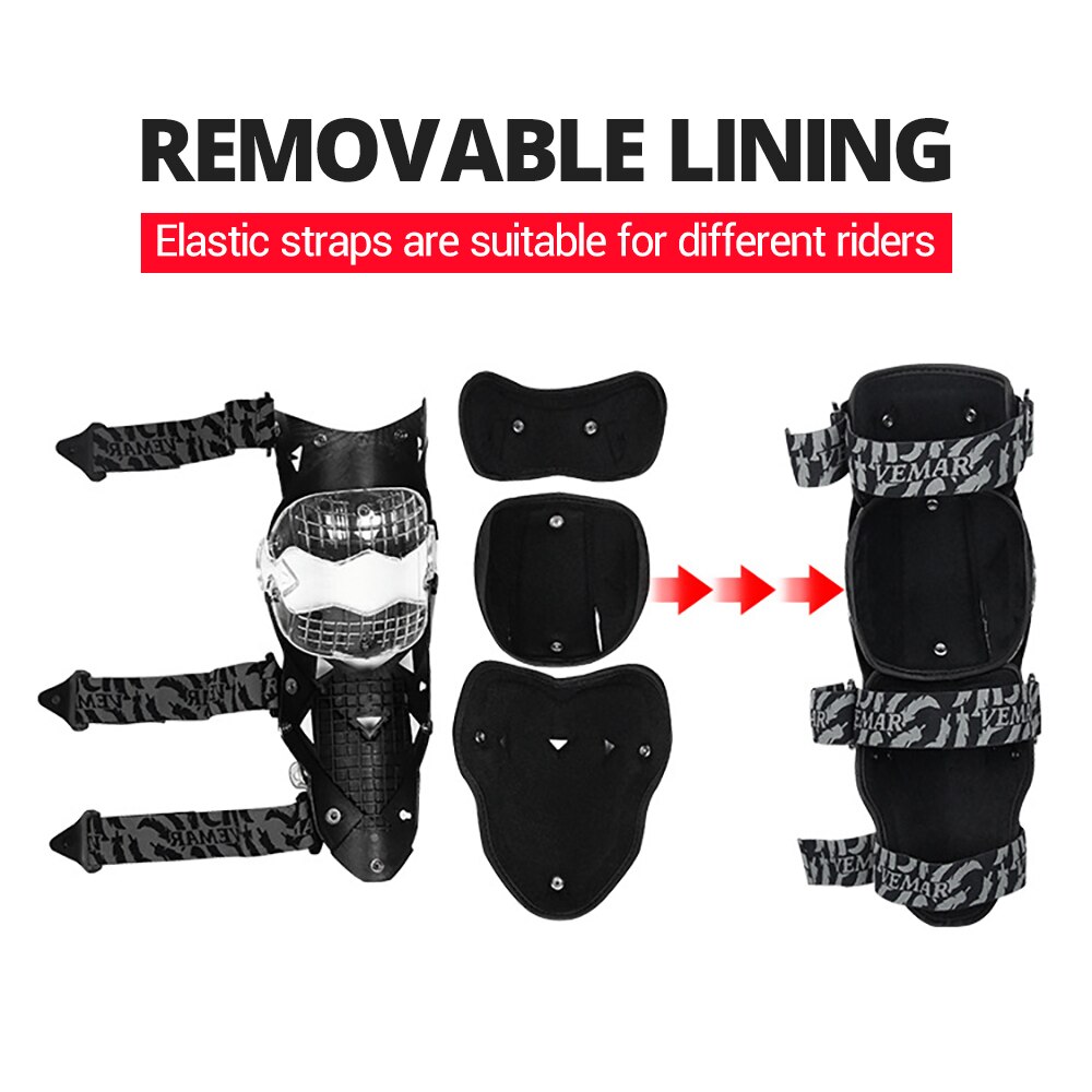 Men Motorcycle Knee Pads Red Moto Protection Knee Protector Motocross Equipment Motorbike Knee Moto Protective Gear Four Seasons