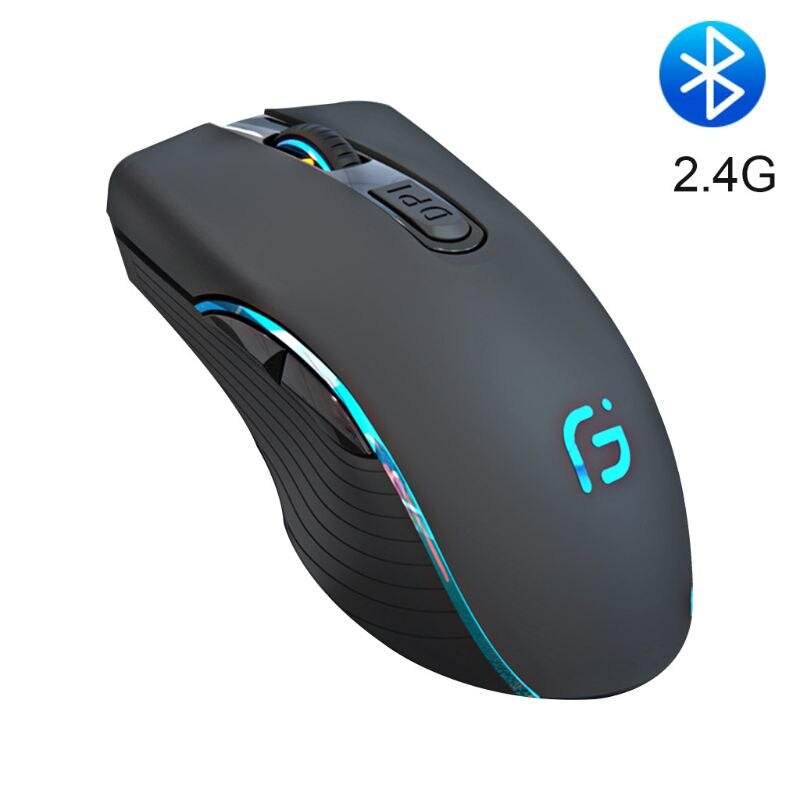 2.4GHz USB Wireless Bluetooth Rechargeable Mouse 7 Color Breathing Light 3 Gear DPI Silent Gaming Office Laptop Mouse