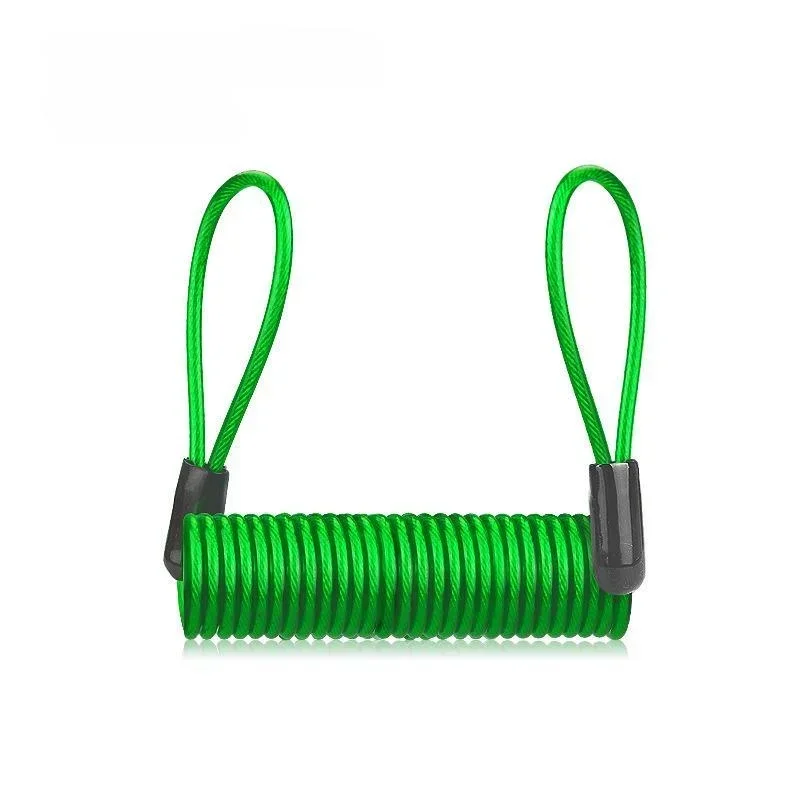 Fiets Lente Kabelslot Anti-Diefstal Touw Alarm Disc Lock Fiets Beveiliging Herinnering Motorfiets Diefstal Bescherming 120-145cm: green