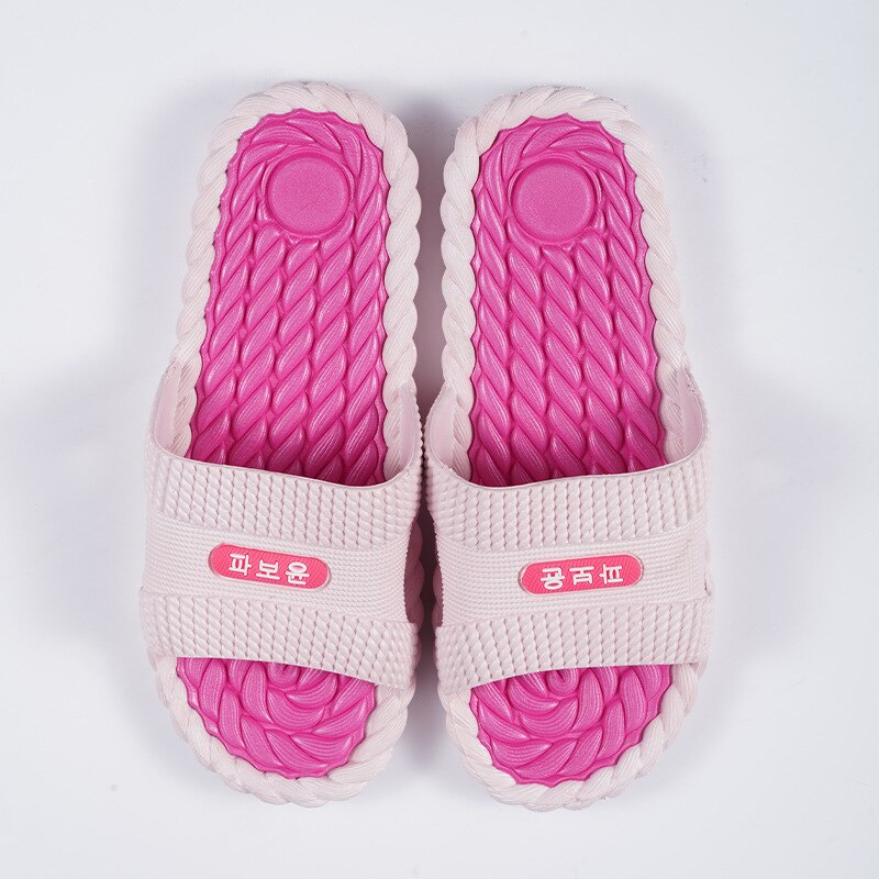 Zomer Mannen Slippers Zachte Zool Slippers Platte Slides Schoenen Voor Vrouwen Lichtgewicht Sliders Antislip Badkamer Sandalen schoenen: rooskleurig rood / 36-37