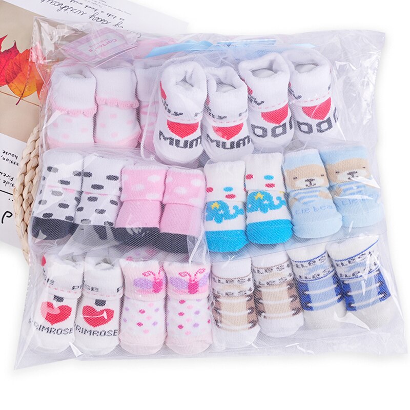 Redkite 2 Pairs Baby Socks Girls Boys Cute Cartoon Cotton Packing