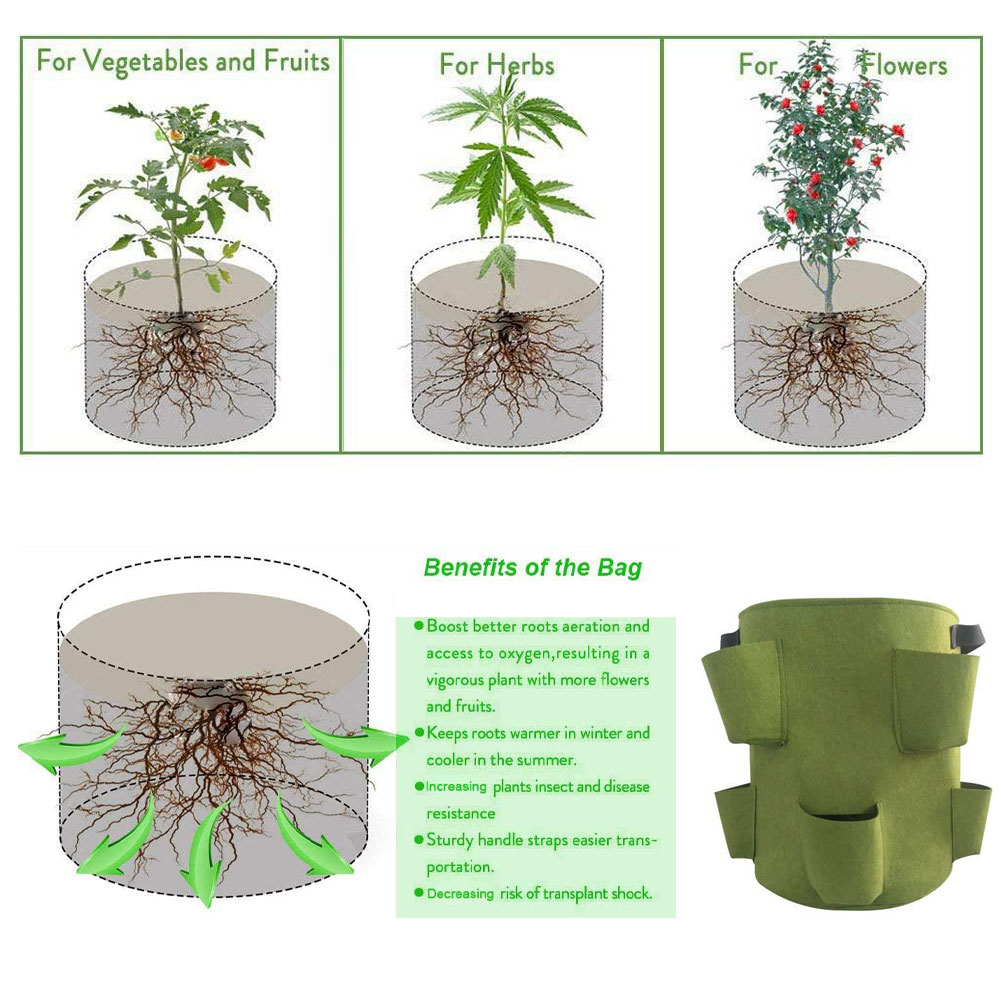 Worki robić uprawy truskawek 40l 10 galonów oddychające torby roślinne robić warzyw kwiatowych warzywa pomidorowe narzędzia robić sadzenia pojemnik ogrodnictwo