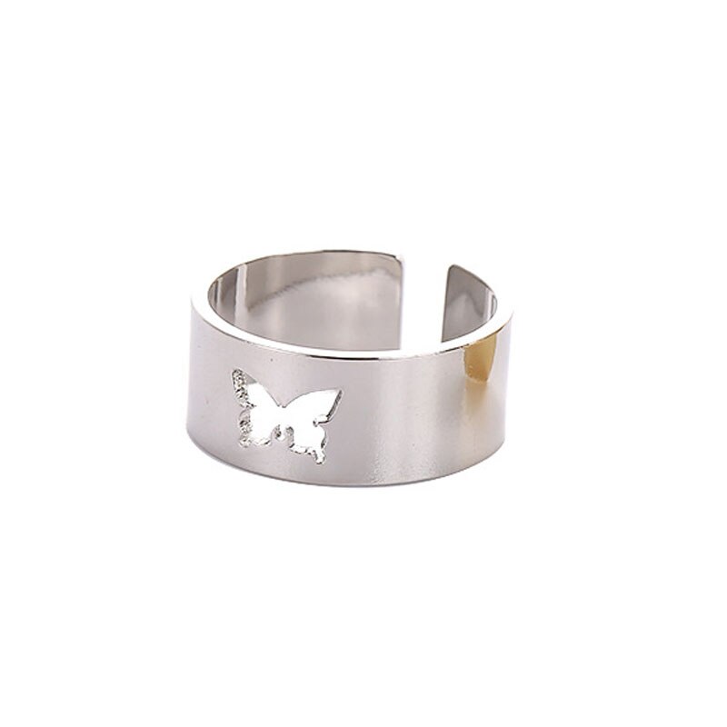 Hiphop Felsen Kupfer Hohl Butterflys Punk Ringe Öffnen Index Finger Zubehör Gold Farbe gemeinsam Ring Für Frauen Paar Schmuck