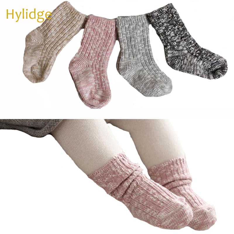 Hylidge Cotton Baby Boys Girls Socks Winter Knit Warm Ankle Socks for 0-4 Years Children Mix Color Infant Baby Sock Cheap Stuff