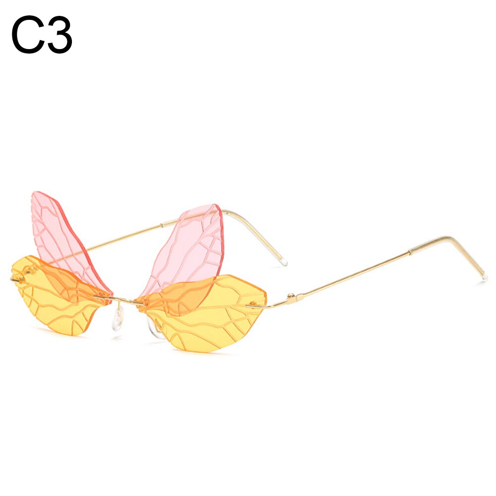 1 PC UV400 samochodów Auto okulary przeciwsłoneczne bezramkowe kobiety Vintage Butterfly okulary przeciwsłoneczne Vintage Street Motor pyłoszczelne gradientowe szkła okulary: C3