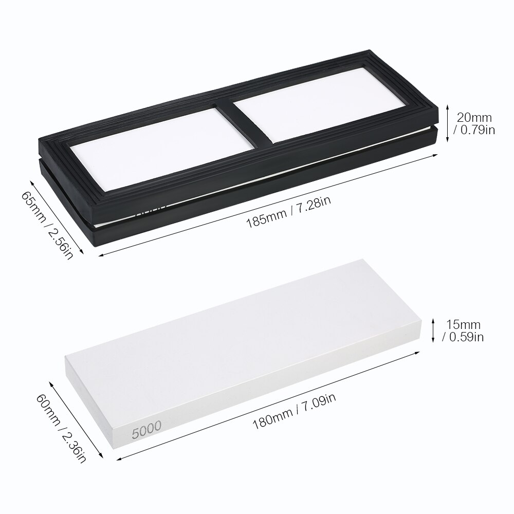 1pcs 5000 Grit Sharpening Stone Non-slip Silicone Holder Knife Sharpening Polishing Stone Fine Whetstone Grindstone 180*60*15mm